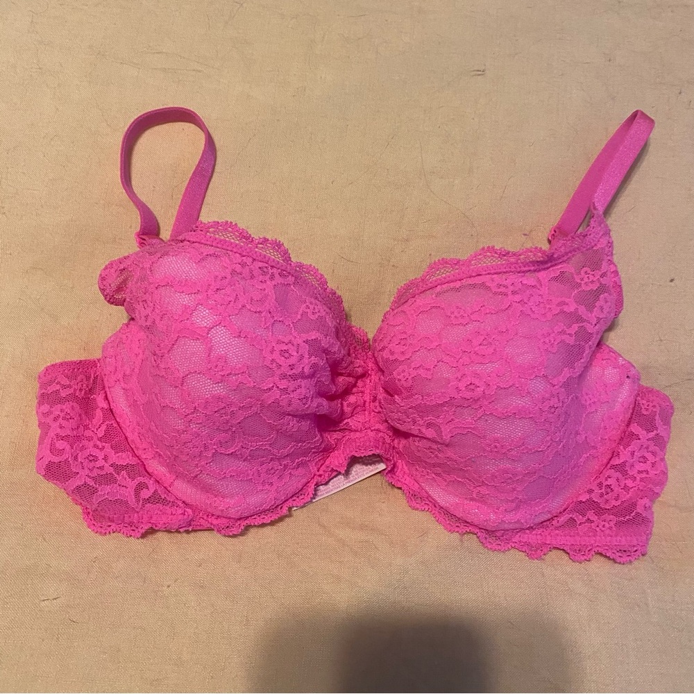 Victoria’s Secret Pink Pink Lace lined demi bra, 34B